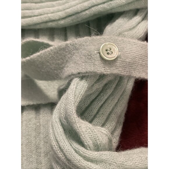 HELMUT LANG Sweater Women Sz S‎ Belted Ribbed Crew Alpaca Blend Mint Green MONEY - Picture 10 of 13